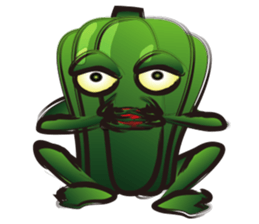 GO! Green pepper man sticker #11473524