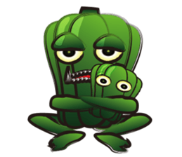 GO! Green pepper man sticker #11473533