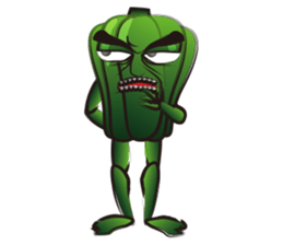 GO! Green pepper man sticker #11473535