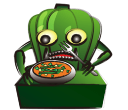 GO! Green pepper man sticker #11473544