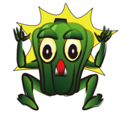 GO! Green pepper man sticker #11473545