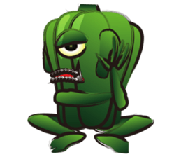 GO! Green pepper man sticker #11473549