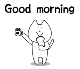 For English!Funny Funny white cat sticker #11473595
