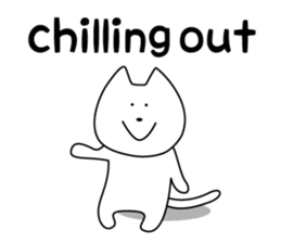 For English!Funny Funny white cat sticker #11473598