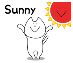 For English!Funny Funny white cat sticker #11473599