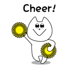 For English!Funny Funny white cat sticker #11473601