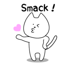 For English!Funny Funny white cat sticker #11473602