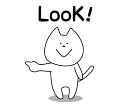 For English!Funny Funny white cat sticker #11473603
