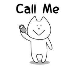 For English!Funny Funny white cat sticker #11473604