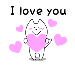 For English!Funny Funny white cat sticker #11473605