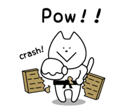 For English!Funny Funny white cat sticker #11473607