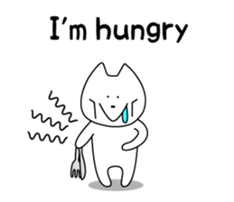 For English!Funny Funny white cat sticker #11473608