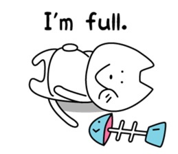 For English!Funny Funny white cat sticker #11473609