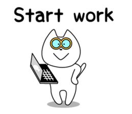 For English!Funny Funny white cat sticker #11473610
