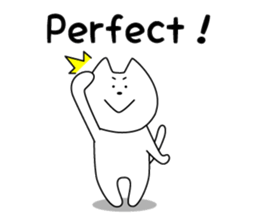 For English!Funny Funny white cat sticker #11473612
