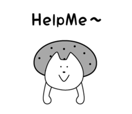 For English!Funny Funny white cat sticker #11473614
