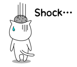 For English!Funny Funny white cat sticker #11473615