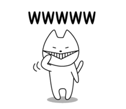 For English!Funny Funny white cat sticker #11473616