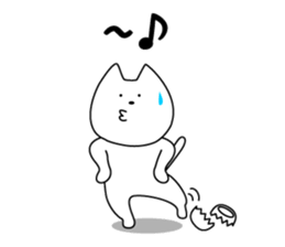 For English!Funny Funny white cat sticker #11473617