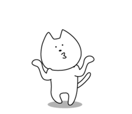 For English!Funny Funny white cat sticker #11473618