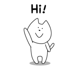 For English!Funny Funny white cat sticker #11473619