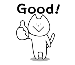 For English!Funny Funny white cat sticker #11473620