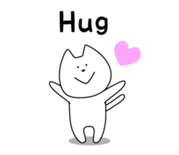 For English!Funny Funny white cat sticker #11473621