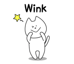 For English!Funny Funny white cat sticker #11473623