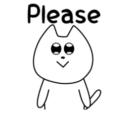 For English!Funny Funny white cat sticker #11473624