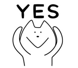 For English!Funny Funny white cat sticker #11473625