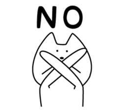 For English!Funny Funny white cat sticker #11473626
