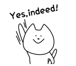 For English!Funny Funny white cat sticker #11473627