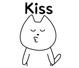 For English!Funny Funny white cat sticker #11473630