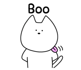 For English!Funny Funny white cat sticker #11473631