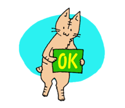 Azuki and Kiji the cat sticker #11474234