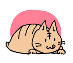 Azuki and Kiji the cat sticker #11474252
