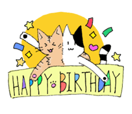 Azuki and Kiji the cat sticker #11474267