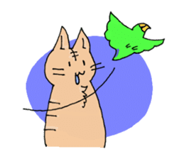 Azuki and Kiji the cat sticker #11474271
