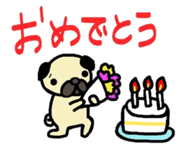 pug  pug sticker sticker #11477517