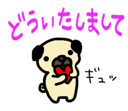pug  pug sticker sticker #11477529