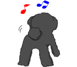 black lovely poodle sticker #11477903