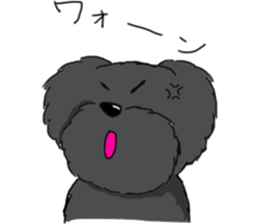 black lovely poodle sticker #11477905
