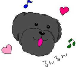black lovely poodle sticker #11477910