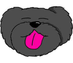 black lovely poodle sticker #11477934