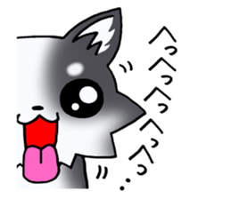 White and black and white puppy! sticker #11478980