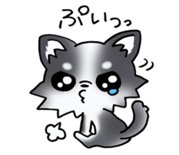 White and black and white puppy! sticker #11478981