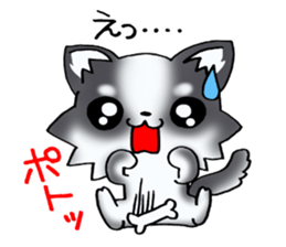 White and black and white puppy! sticker #11478989