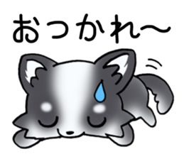 White and black and white puppy! sticker #11478990