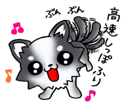 White and black and white puppy! sticker #11478992