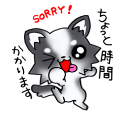 White and black and white puppy! sticker #11478994